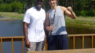 Karl Malone And Enes Kanter Caught A Tiny Fish